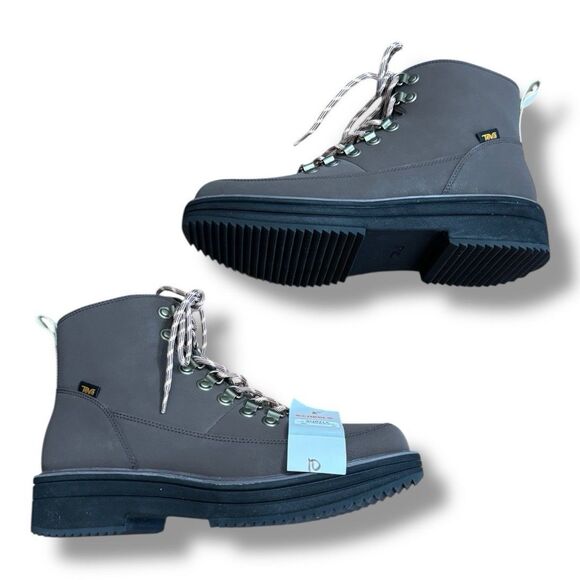 Teva Midform Lace-Up Waterproof Boots Brown Reconstituted Leather Women's Sz 10 - Picture 5 of 10